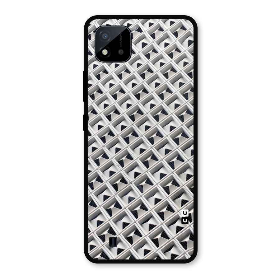 Check White Design Metal Back Case for Realme C11 2021