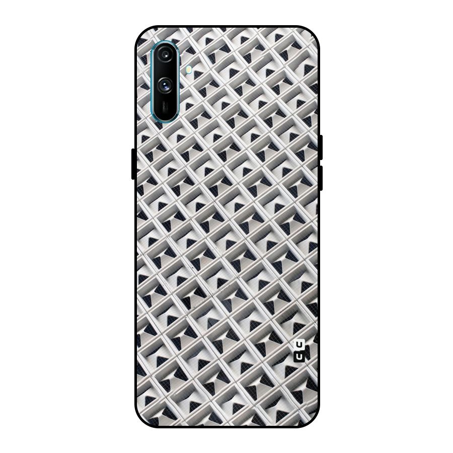 Check White Design Metal Back Case for Realme C3