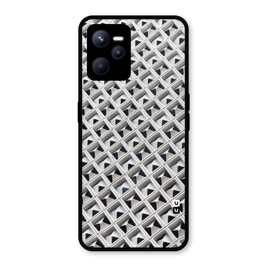 Check White Design Metal Back Case for Realme C35