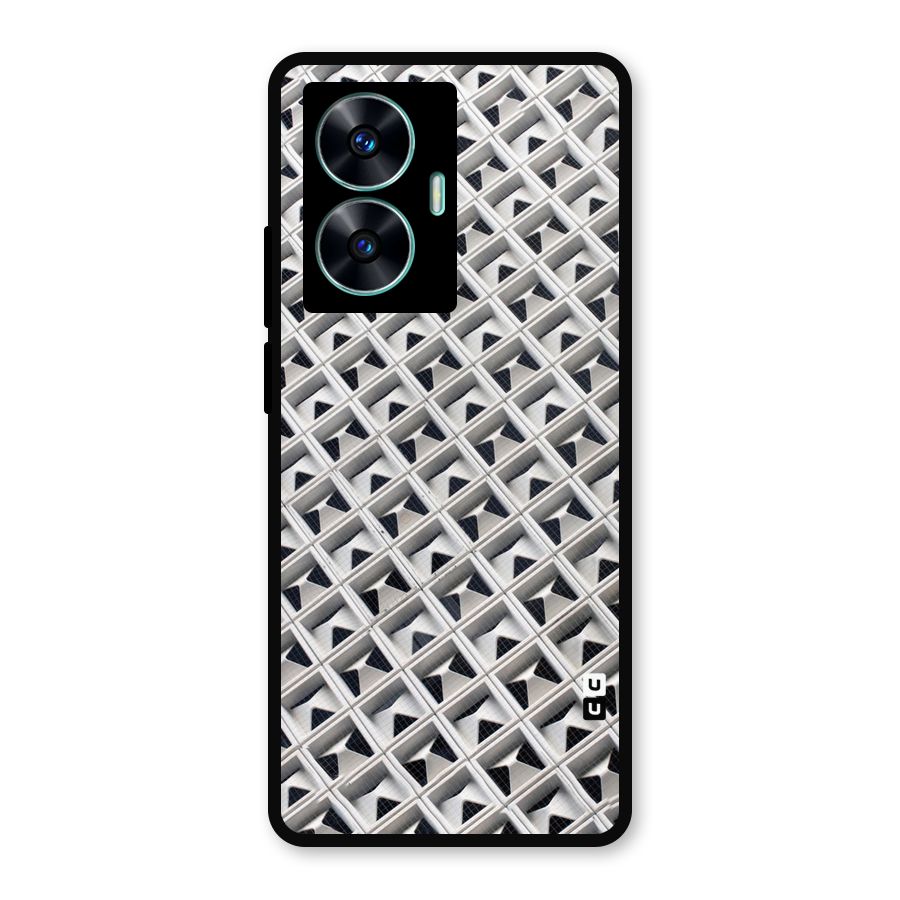 Check White Design Metal Back Case for Realme C55