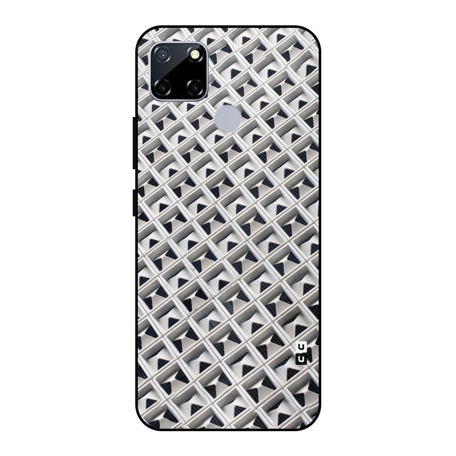 Check White Design Metal Back Case for Realme Narzo 20