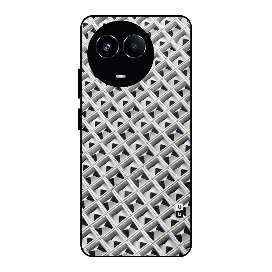 Check White Design Metal Back Case for Realme Narzo 60X
