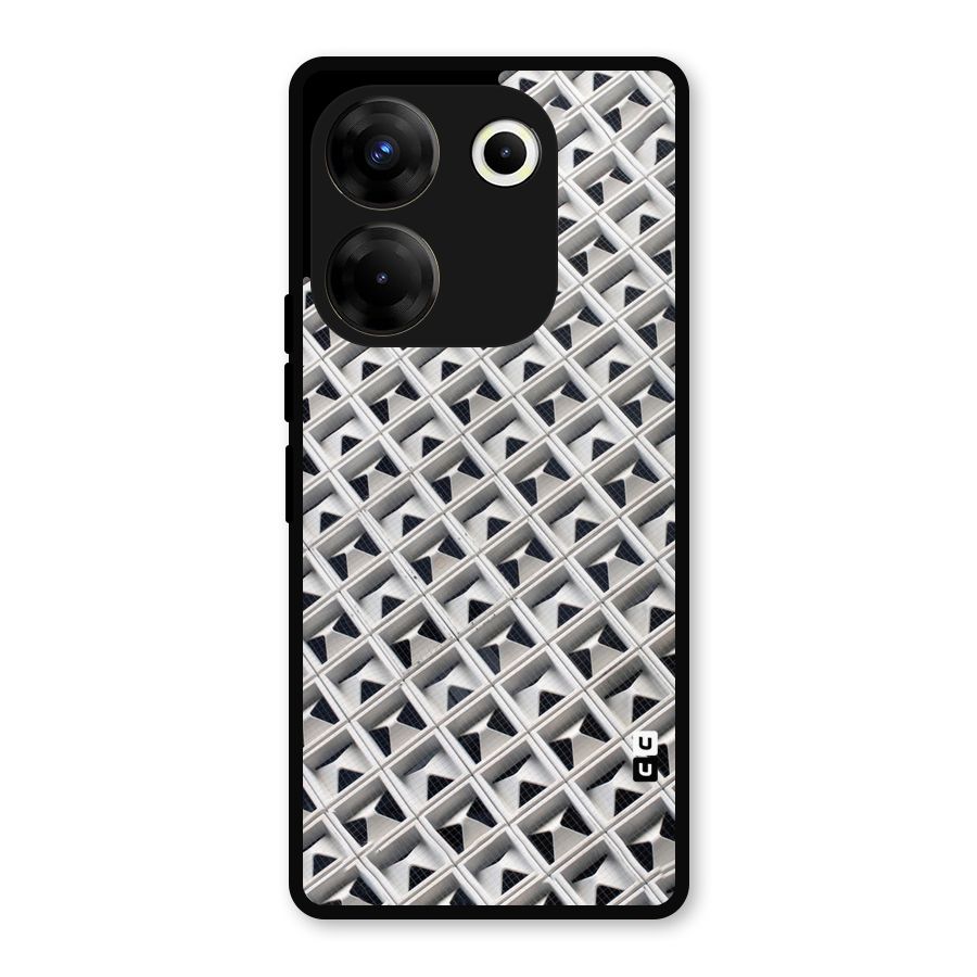 Check White Design Metal Back Case for Tecno Camon 20 Pro