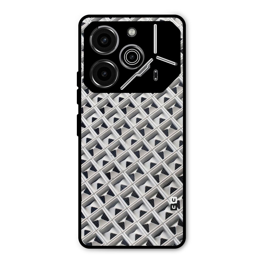 Check White Design Metal Back Case for Tecno Pova 6 Pro