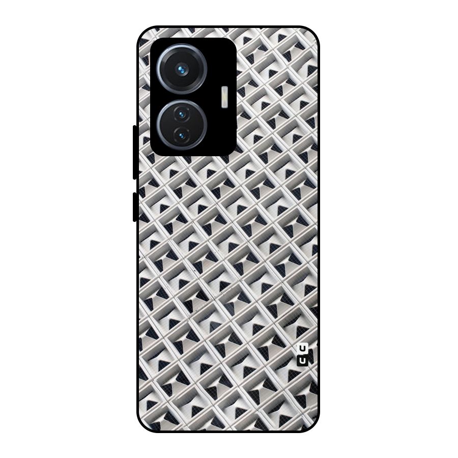 Check White Design Metal Back Case for Vivo T1 44W