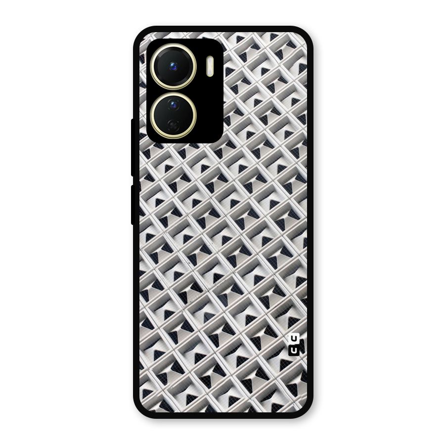 Check White Design Metal Back Case for Vivo T2x