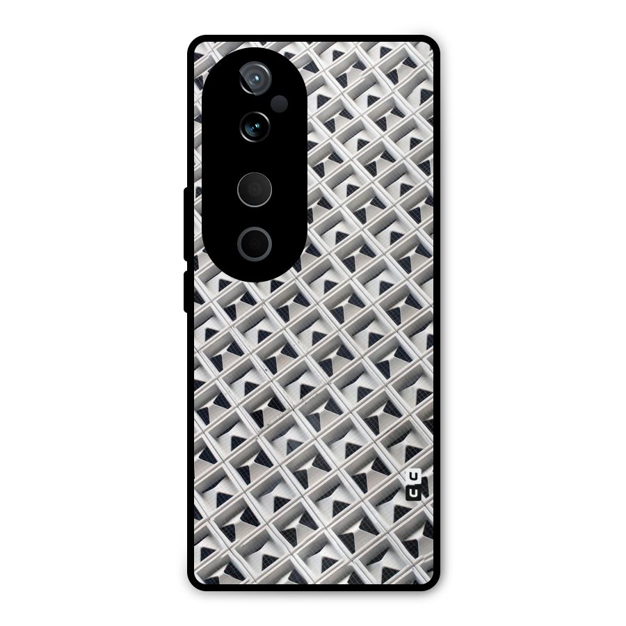 Check White Design Metal Back Case for Vivo T3 Ultra