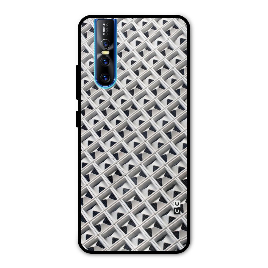 Check White Design Metal Back Case for Vivo V15 Pro