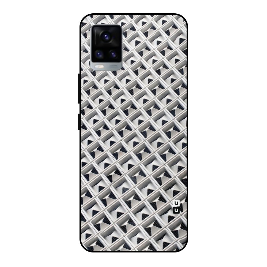 Check White Design Metal Back Case for Vivo V20 2021