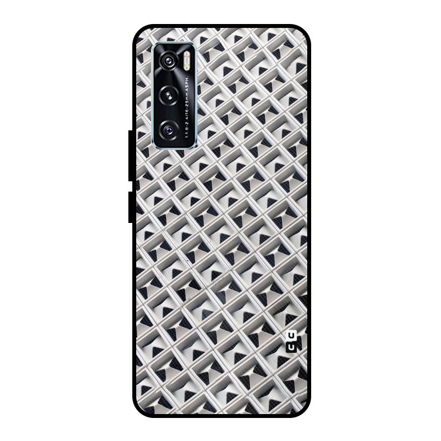 Check White Design Metal Back Case for Vivo V20 SE