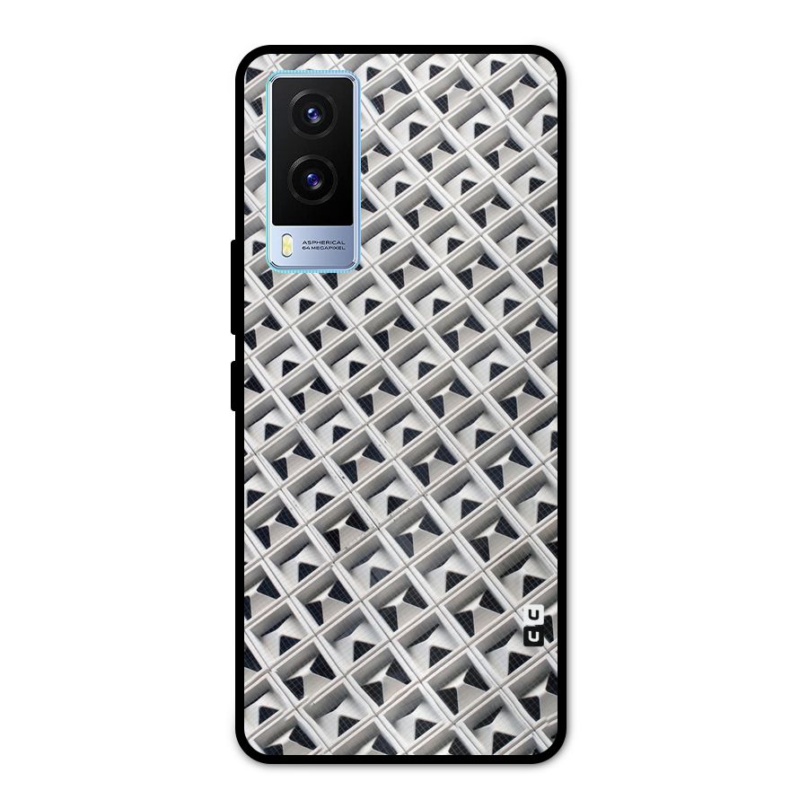 Check White Design Metal Back Case for Vivo V21e 5G