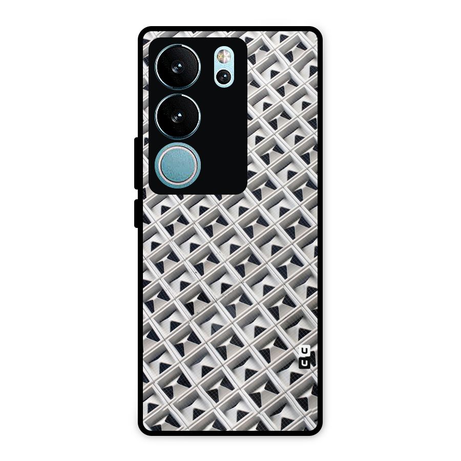 Check White Design Metal Back Case for Vivo V29 Pro