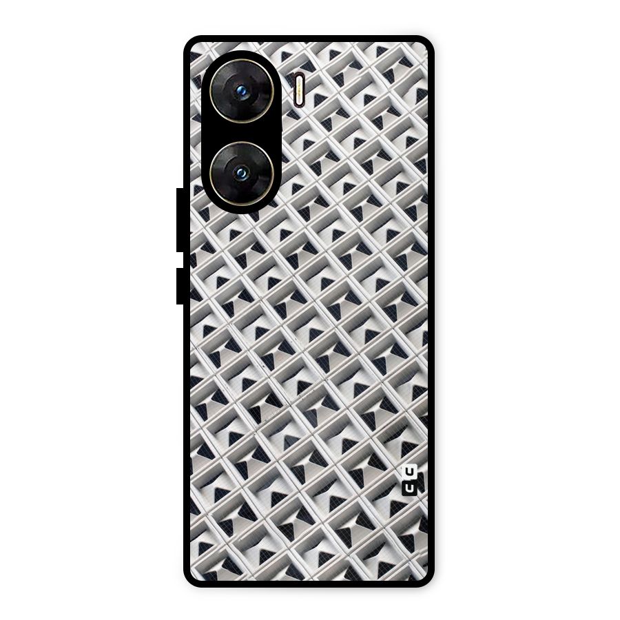 Check White Design Metal Back Case for Vivo V29e