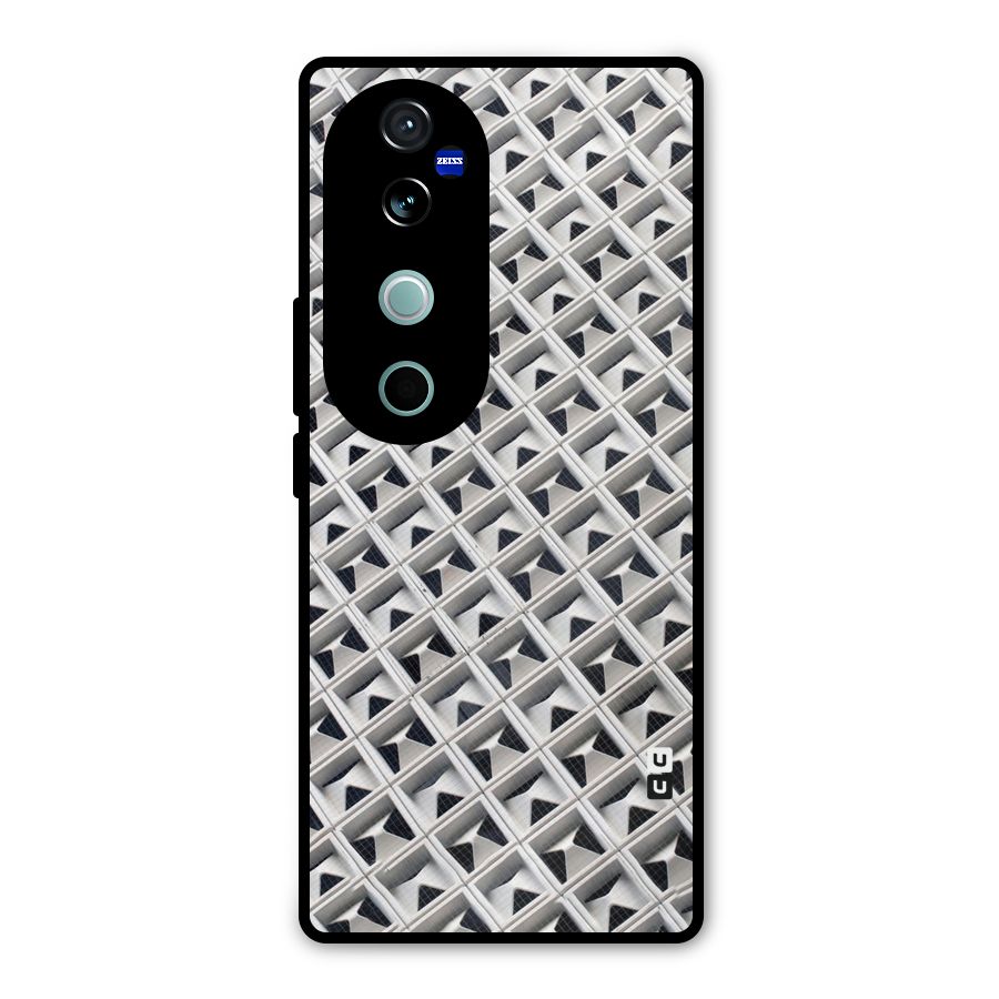 Check White Design Metal Back Case for Vivo V40