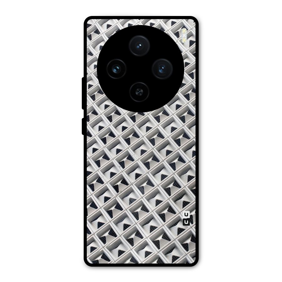 Check White Design Metal Back Case for Vivo X100