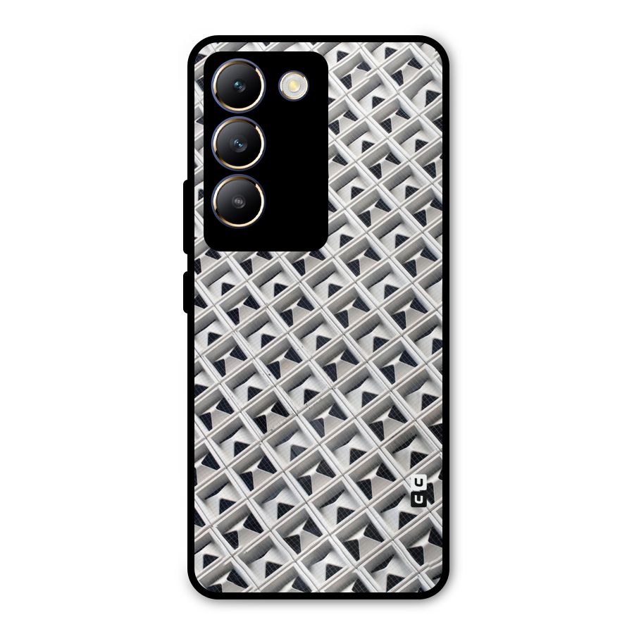 Check White Design Metal Back Case for Vivo Y200e
