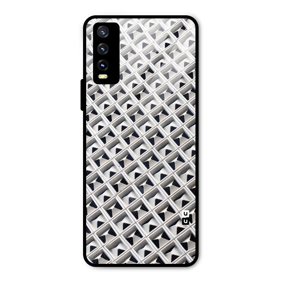 Check White Design Metal Back Case for Vivo Y20g