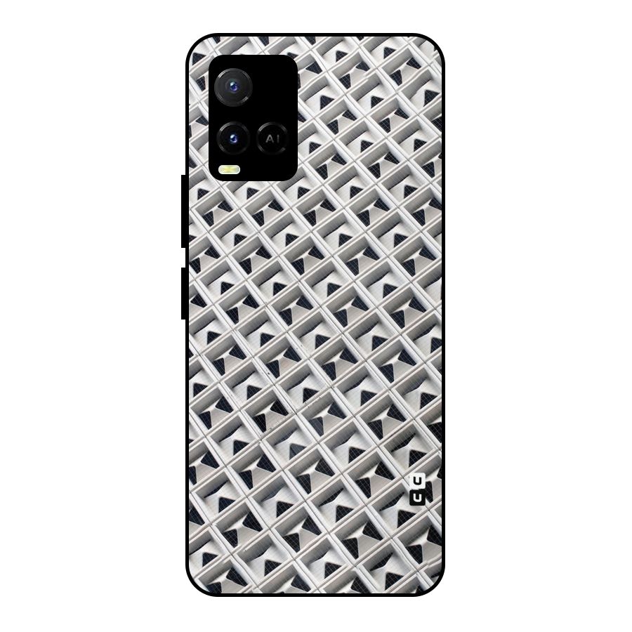 Check White Design Metal Back Case for Vivo Y21