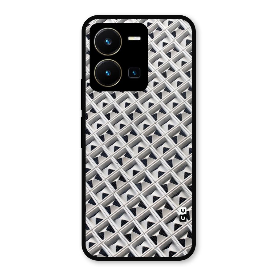 Check White Design Metal Back Case for Vivo Y35