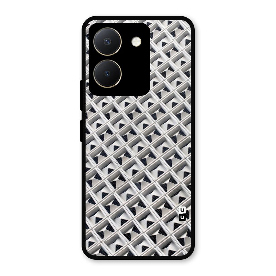 Check White Design Metal Back Case for Vivo Y36