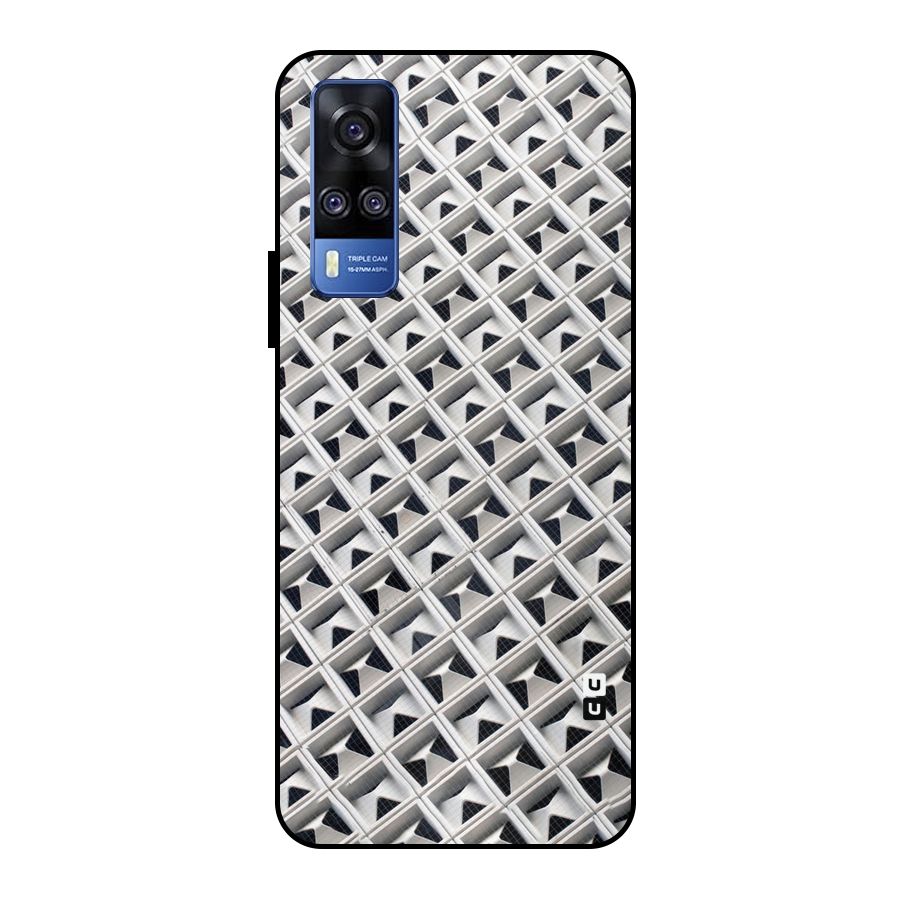 Check White Design Metal Back Case for Vivo Y51