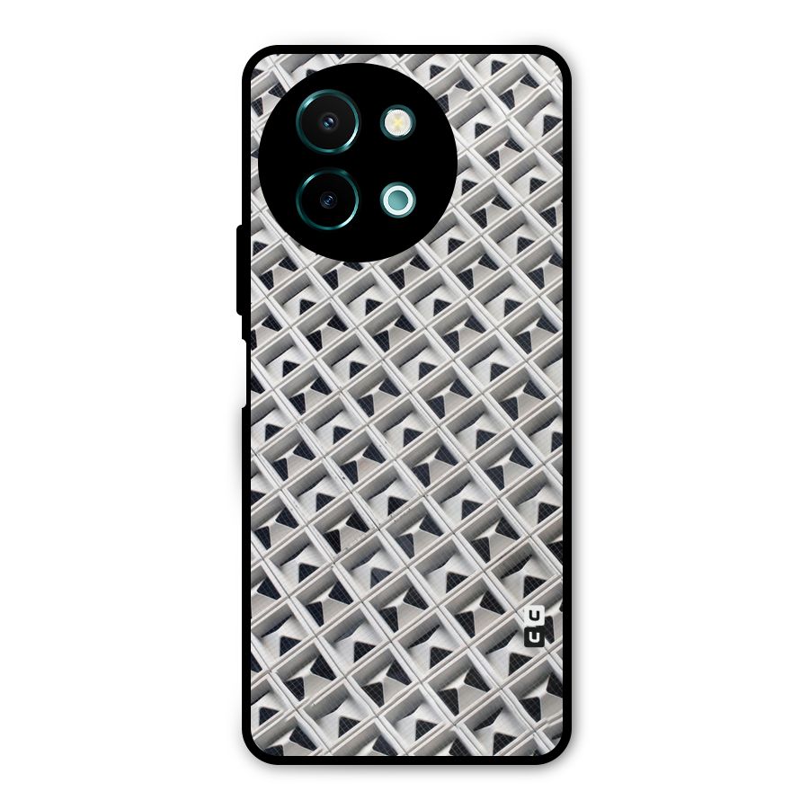 Check White Design Metal Back Case for Vivo Y58