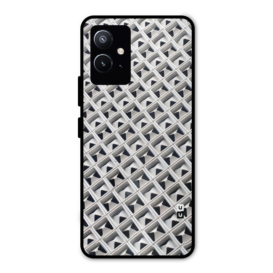 Check White Design Metal Back Case for Vivo Y75 5G
