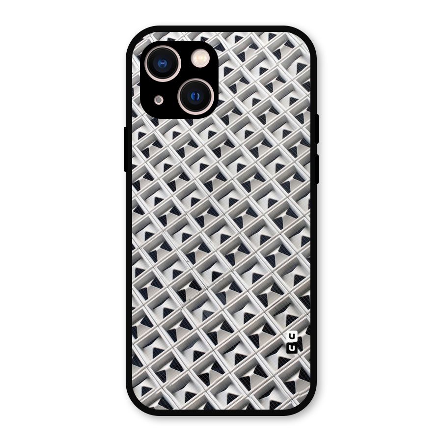 Check White Design Metal Back Case for iPhone 13