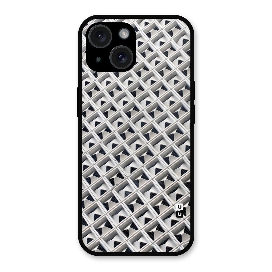Check White Design Metal Back Case for iPhone 15