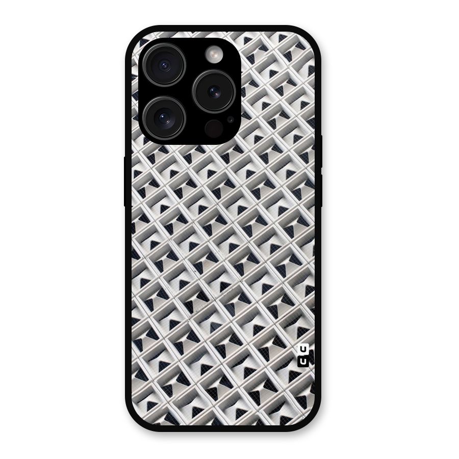 Check White Design Metal Back Case for iPhone 15 Pro