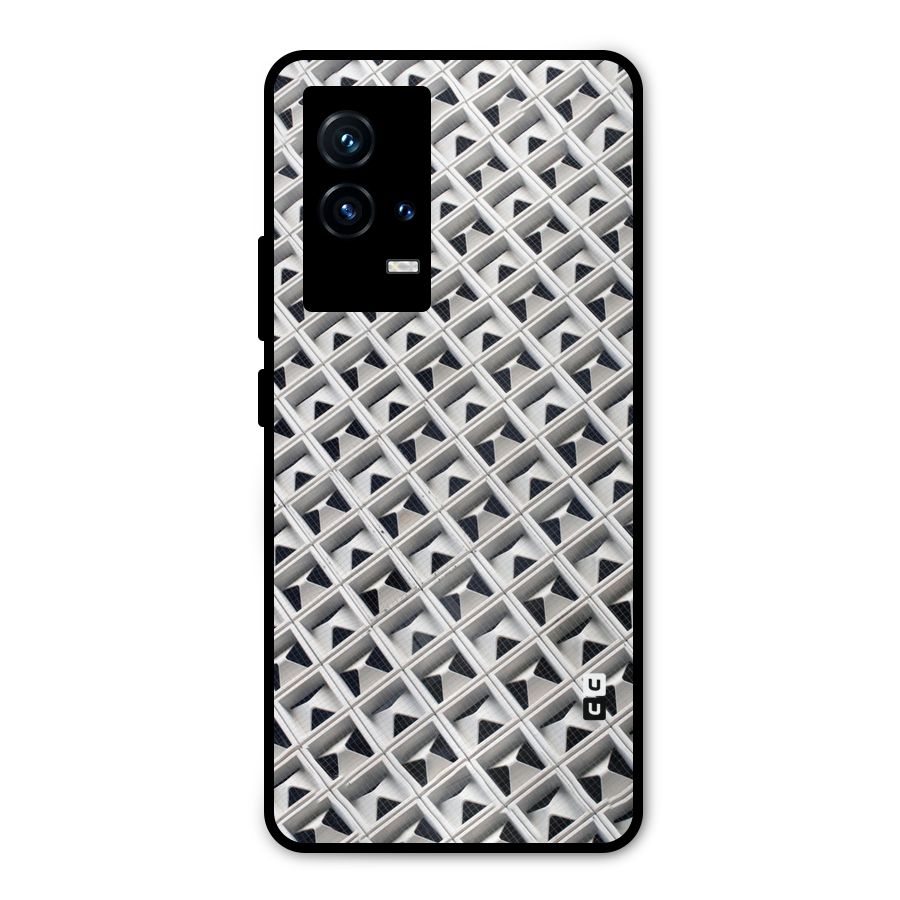 Check White Design Metal Back Case for iQOO 9 5G