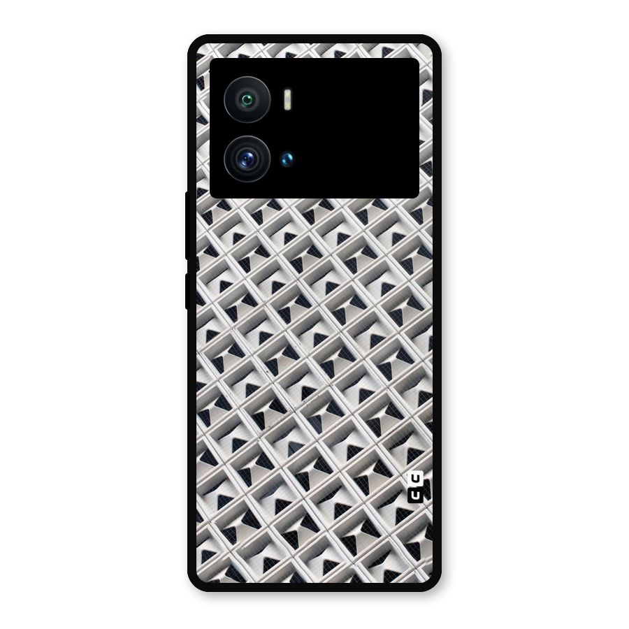Check White Design Metal Back Case for iQOO 9 Pro