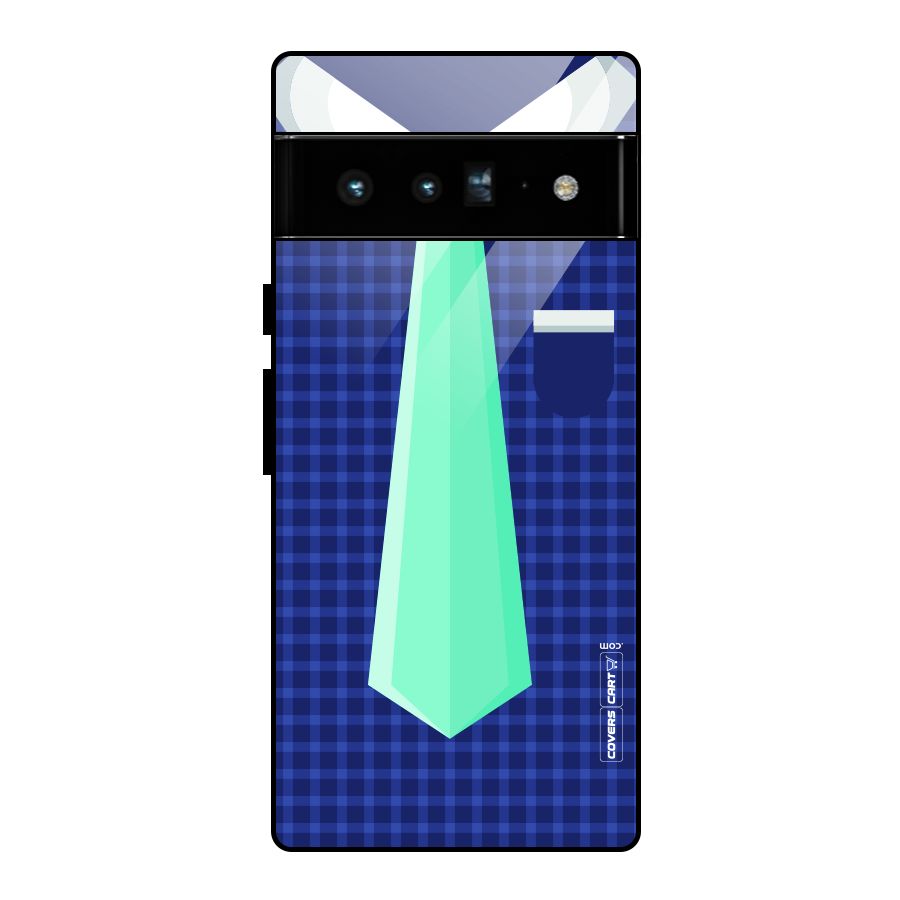 Checked Shirt Tie Glass Back Case for Google Pixel 6 Pro