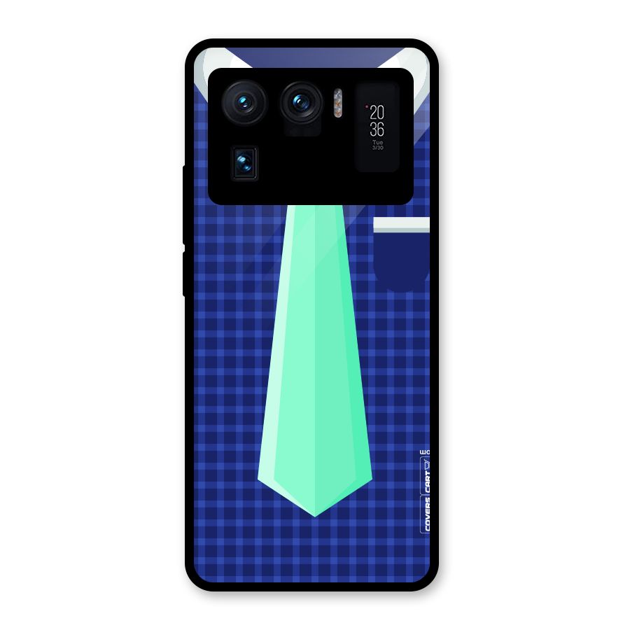 Checked Shirt Tie Glass Back Case for Mi 11 Ultra
