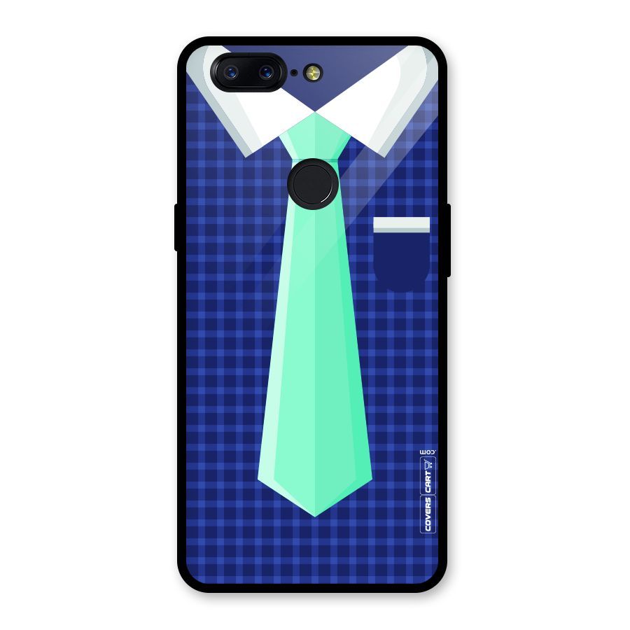 Checked Shirt Tie Glass Back Case for OnePlus 5T