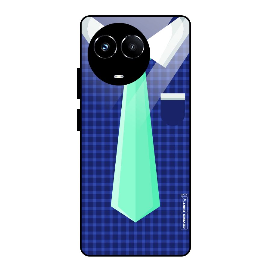 Checked Shirt Tie Glass Back Case for Realme 11X