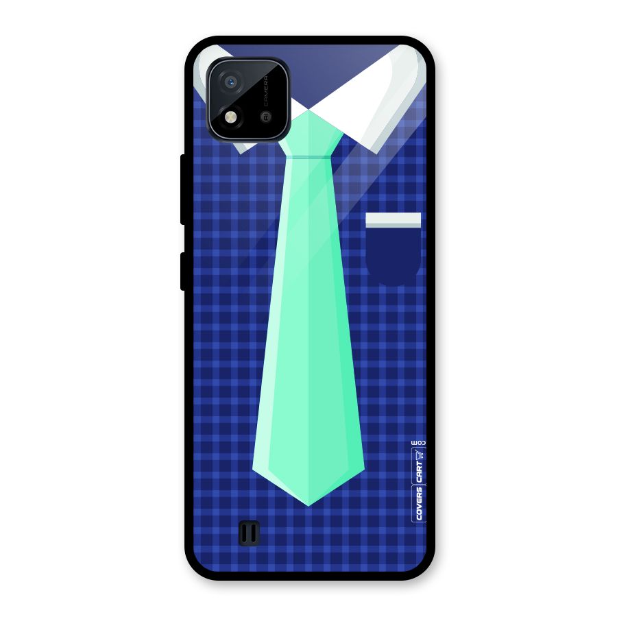 Checked Shirt Tie Glass Back Case for Realme C11 2021