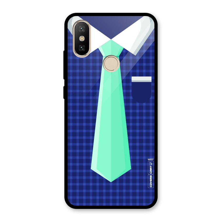 Checked Shirt Tie Glass Back Case for Redmi A2