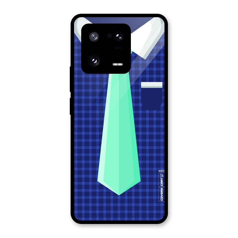Checked Shirt Tie Glass Back Case for Xiaomi 13 Pro