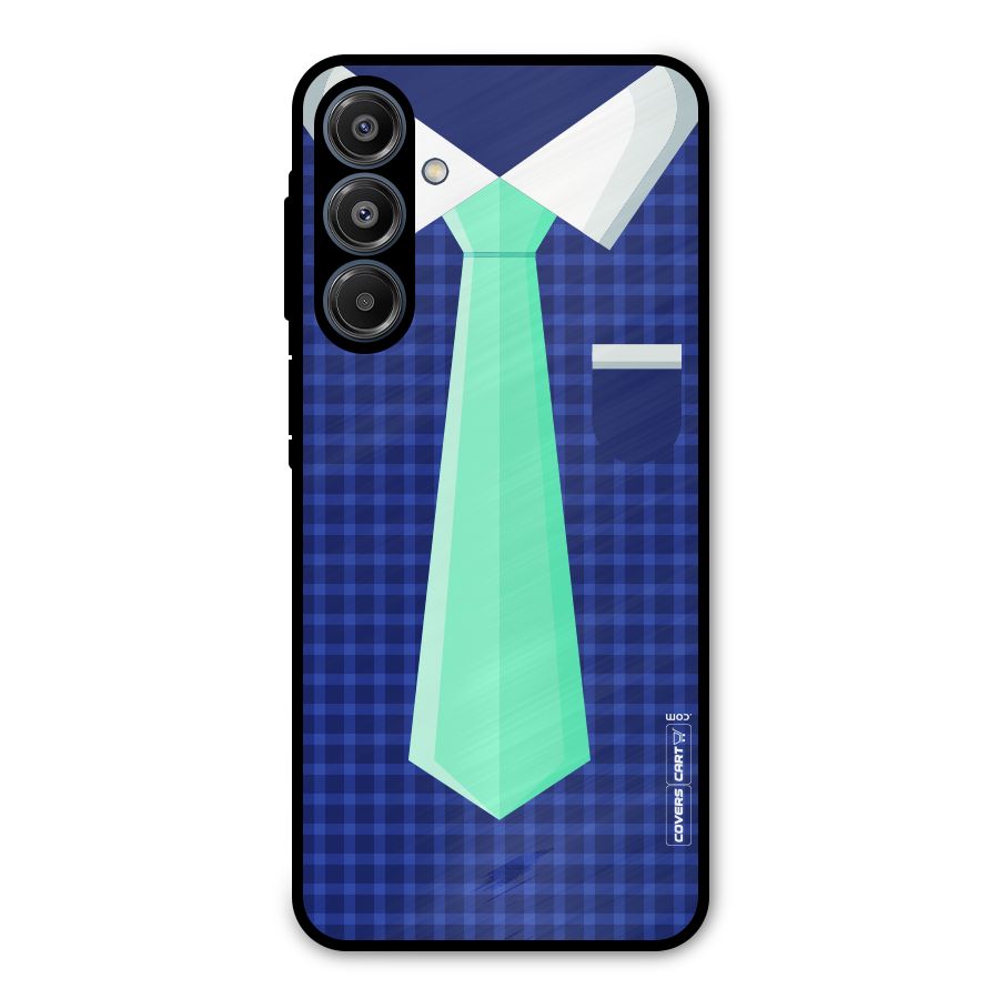 Checked Shirt Tie Metal Back Case for Galaxy A16 5G