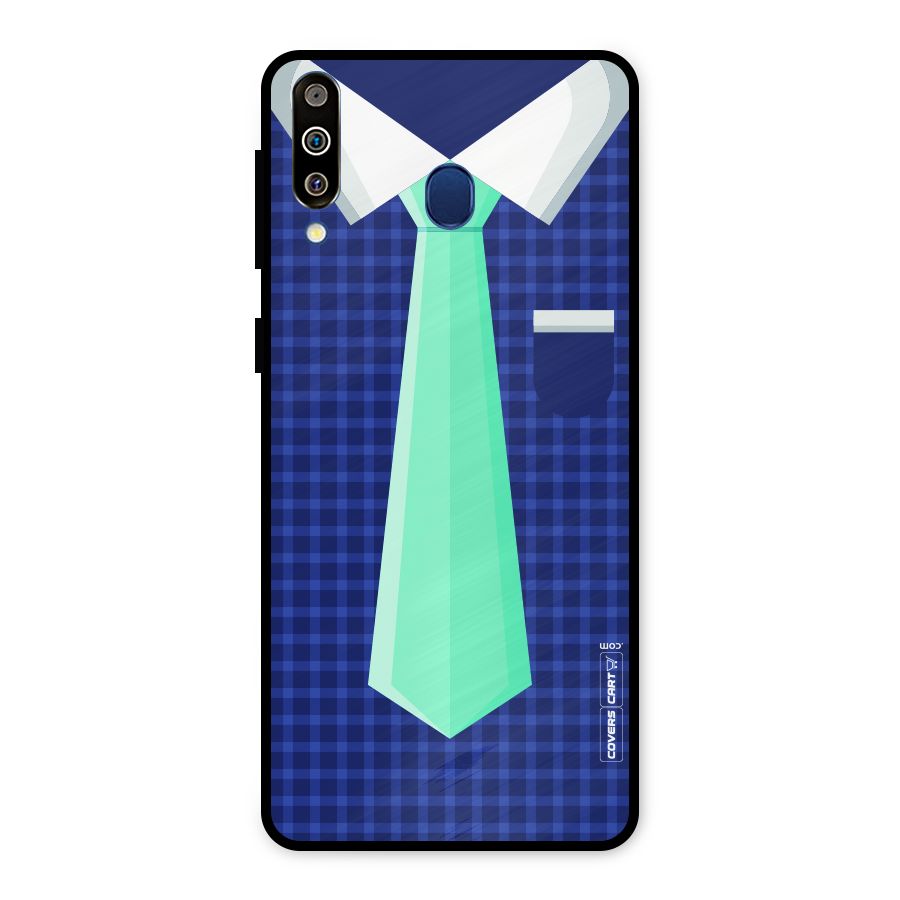 Checked Shirt Tie Metal Back Case for Galaxy M30