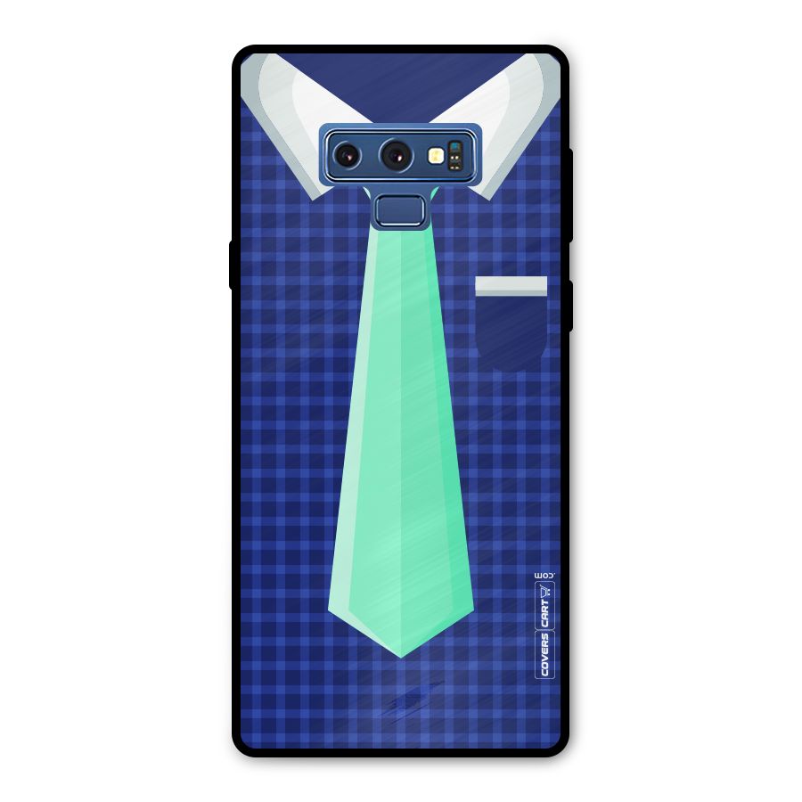 Checked Shirt Tie Metal Back Case for Galaxy Note 9