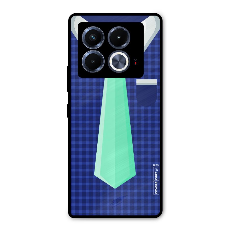 Checked Shirt Tie Metal Back Case for Infinix Note 40 5G
