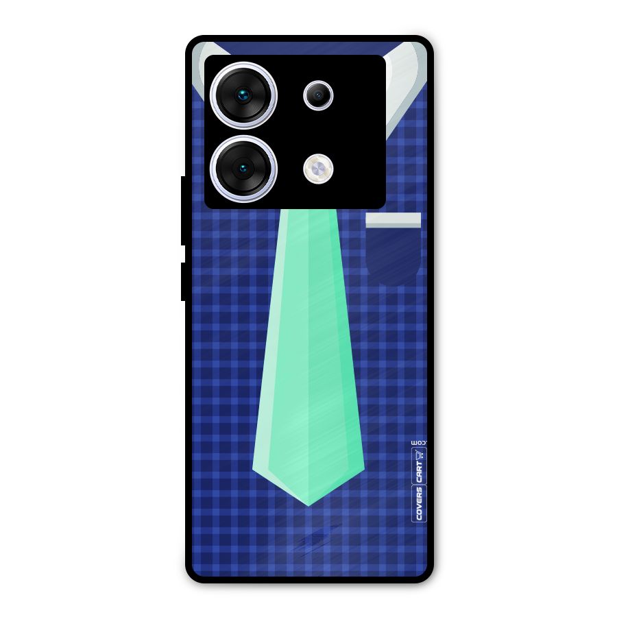 Checked Shirt Tie Metal Back Case for Infinix Zero 30 5G