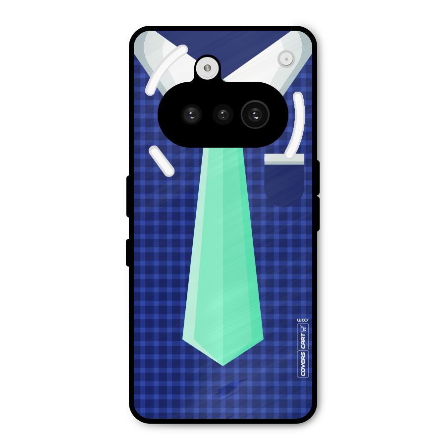 Checked Shirt Tie Metal Back Case for Nothing Phone 3a