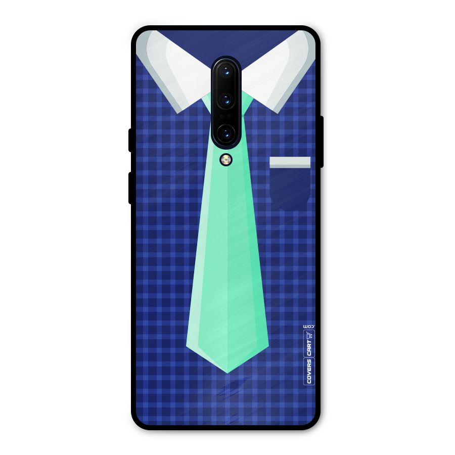 Checked Shirt Tie Metal Back Case for OnePlus 7 Pro