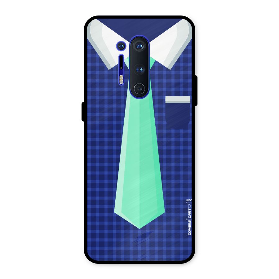 Checked Shirt Tie Metal Back Case for OnePlus 8 Pro