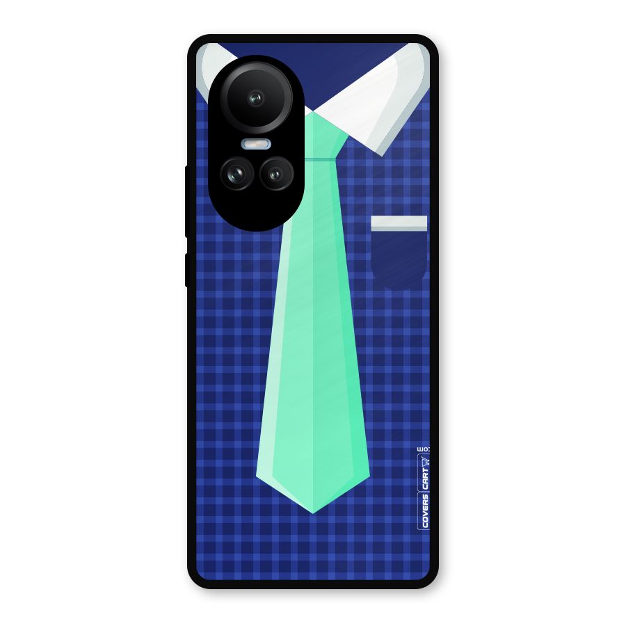 Checked Shirt Tie Metal Back Case for Oppo Reno10