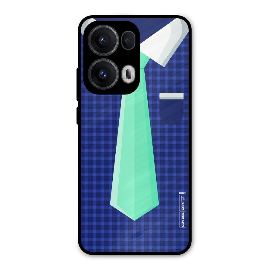 Checked Shirt Tie Metal Back Case for Oppo Reno13 Pro