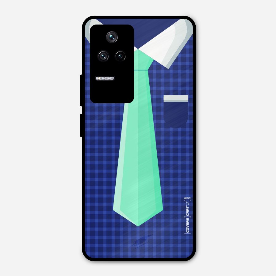 Checked Shirt Tie Metal Back Case for Poco F4 5G